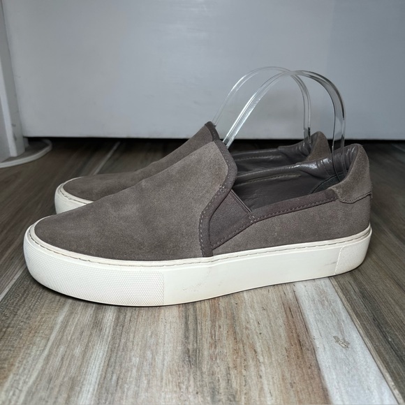 UGG Jess Gray Taupe Suede Slip On Sneakers Woman’s Size 8 - Picture 1 of 12